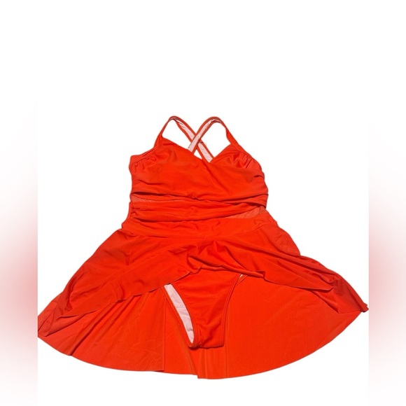 Zaful One Piece Swim Suit Vibrant Red / Orange, NWT - Picture 2 of 9